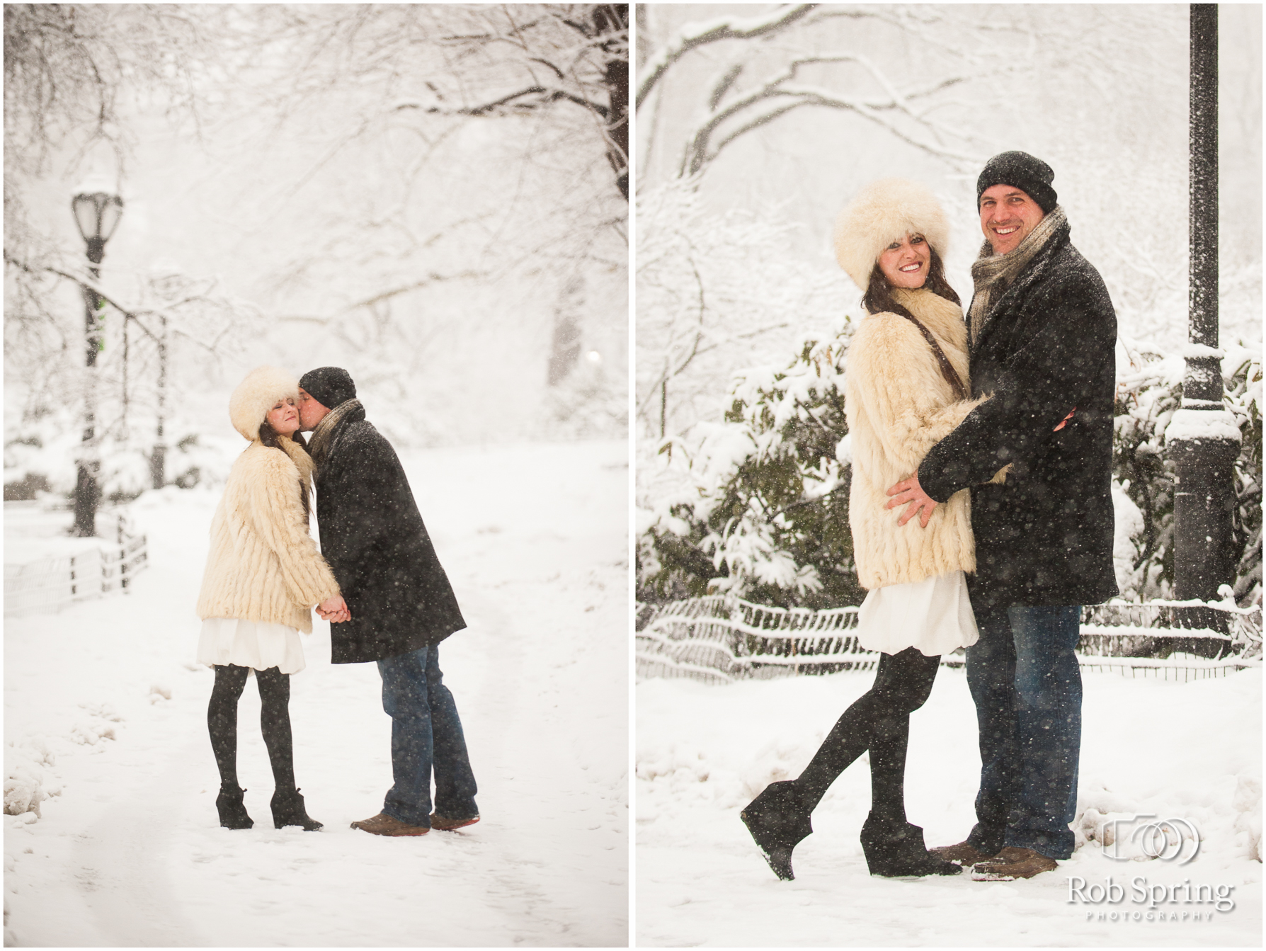 Snowy Central Park Engagement Session