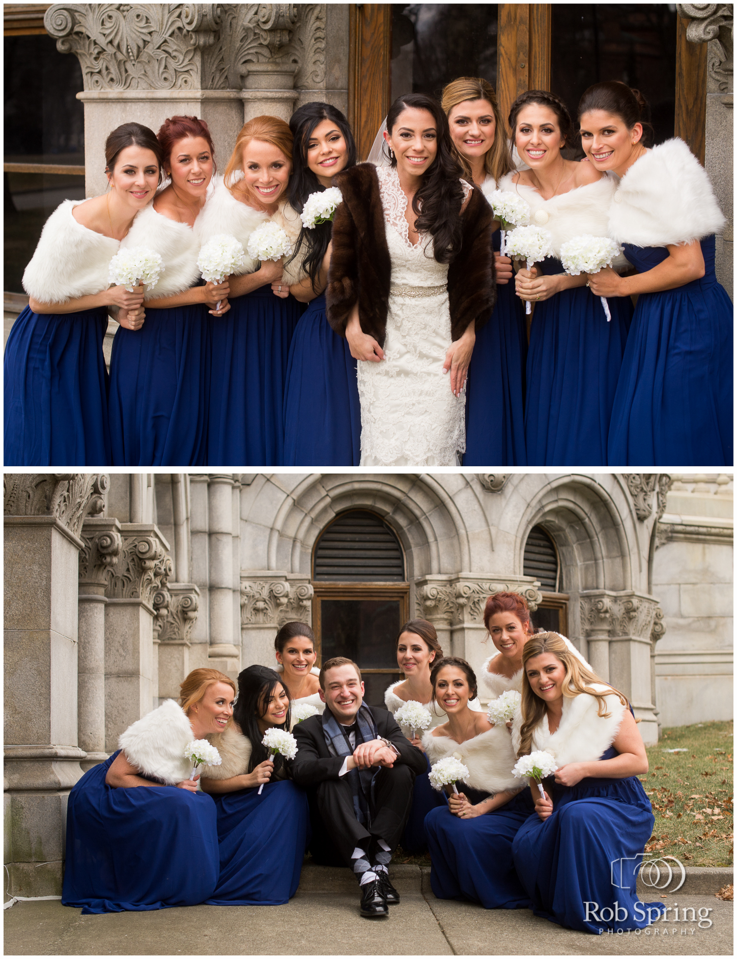 Albany State Room Wedding, Blue bridesmaids photos