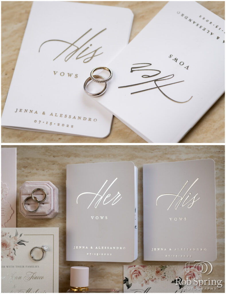 personalized vow books, precious keepsake, flat lay with vow books.
